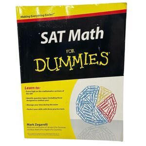 SAT Math For Dummies Paperback Book Mark Zegarelli College Prep Practice Tests